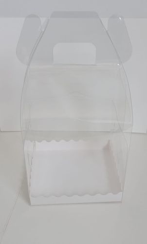 5 קופסאות לעוגה שקופה pvc עם ידית נשיאה