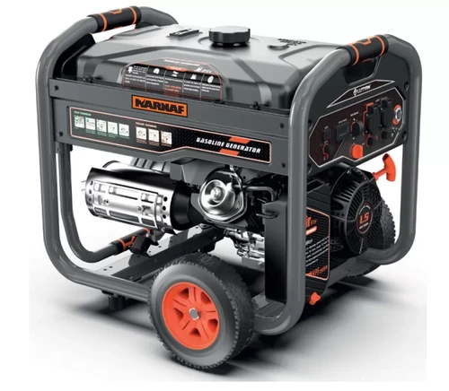 גנרטור 5.5KW מנוע בנזין, גלגלים, סטרטר חשמלי, מייצב מתח AVR, חיישן לחוסר שמן, כפתור הפעלה/כיבוי - START/STOP LS6875E