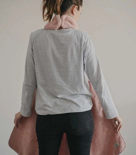 מגבת רחצה עם כובע קפוצ'ון 100% כותנה ואזניים לקשירה - תכלת SKY