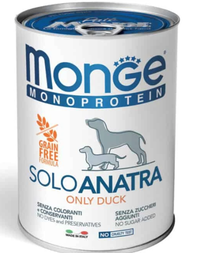 מונג' מזון לכלב, שימור מונו פרוטאין ברווז 400 גרם