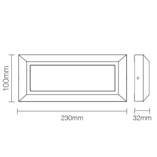 צמוד קיר חומה אסטרו 10W IP54 3מסגרת שחורה יורולוקס 
