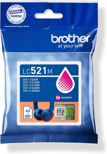 ראש דיו אדום מקורי brother lc521m