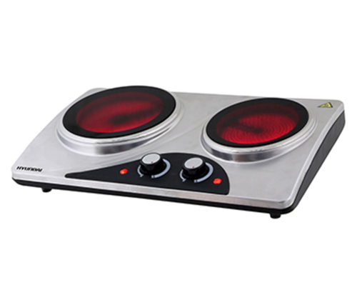 כיריים חשמליות קרמיות כפולות Hyundai HAP 302 C6S | יבואן רשמי