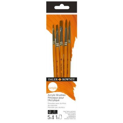 סט 5 מכחולים לאקריליק Daler Rowney Simply