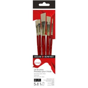 סט 5 מכחולים ושפכטל לשמן Daler Rowney Simply