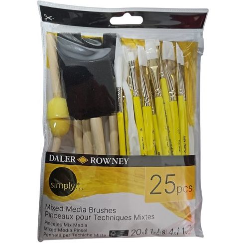 סט מברשות מיקס מדיה Simply (25 חלקים) Daler-Rowney