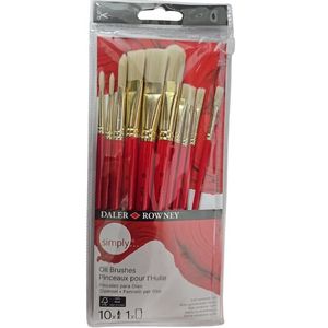 סט 10 מכחולים לשמן Daler Rowney Simply