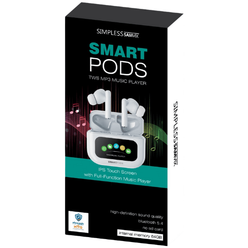 אוזניות אלחוטיות עם נגן MP3 מובנה צבע לבן Samvix SmartPods 64GB