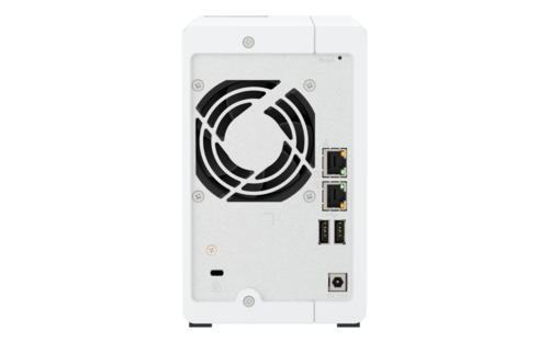 QNAP TS-216G NAS דו־מפרצי עם חיבור 2.5GbE, מעבד ARM מרובע ליבות ו־NPU מובנה לניהול קבצים, גיבויים ותמונות בצורה חכמה ובטוחה.