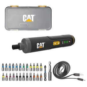 מברגון נטען 3.6V עם 24 אביזרים במארז פלסטיק CAT