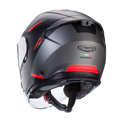 קסדת ¾ CABERG FLYON II צבע שחור\אדום תקן חדש 22.06