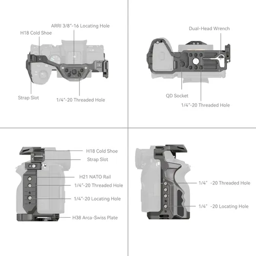 כלוב למצלמות סוני SmallRig HawkLock a7R V, a7 IV, a7S III, a1, a7R IV