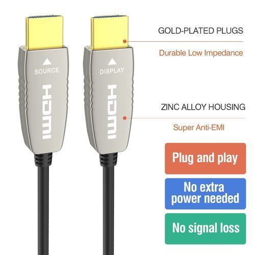 כבל RUIPRO 4K HDMI Fiber Optic Cable - 70 Meter