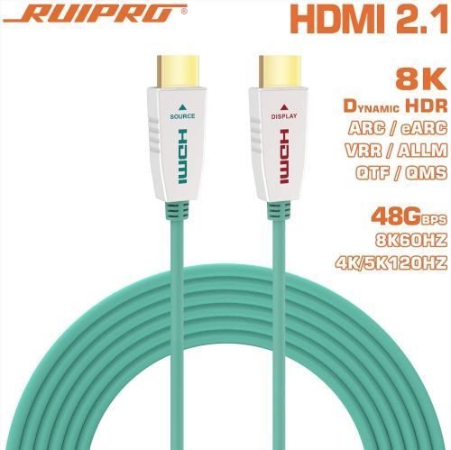כבל RUIPRO 8K HDMI 2.1 48Gbps Fiber Optic Cable - 20 Meter HDMI