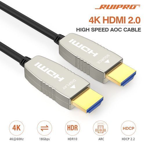 כבל RUIPRO 4K HDMI Fiber Optic Cable - 50 Meter
