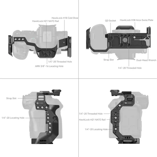 כלוב למצלמת קנון SmallRig HawkLoc Cage Canon EOS R6 Mark II