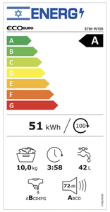 מכונת כביסה Eco Euro ECW-W100 ‏10 ‏ק"ג אקו יורו