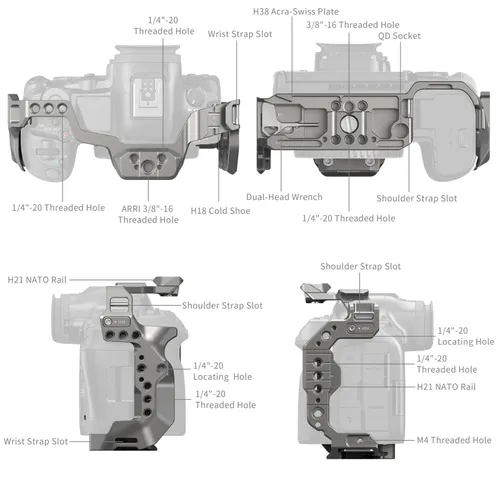 כלוב למצלמת קנון SmallRig HawkLock Cage Canon EOS R5 Mark II
