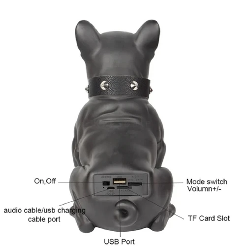 רמקול בעיצוב כלב בולדוג שחור Big Bulldog  
