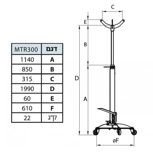 ג'ק גירים 300 קג MEGA   MTR300