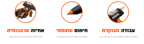 אקדח דבק חם מקצועי 80W HUNTER לעבודות מקצועיות ו-DIY