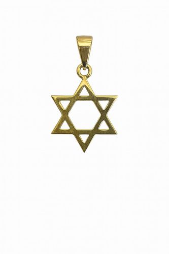מגן דוד אלגנטי מזהב צהוב 14 קראט