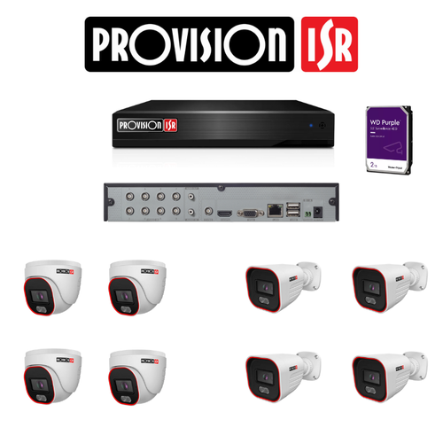קיט מצלמות אבטחה אנלוגי - מערכת הקלטה 8 ערוצים + 8 מצלמות אנלוגיות 3K מבית ProVision