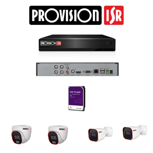 קיט מצלמות אבטחה אנלוגי - מערכת הקלטה 8 ערוצים + 8 מצלמות אנלוגיות 2MP מבית ProVision
