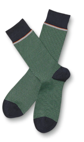 זוג גרביים - Navy And Green Stripe Socks