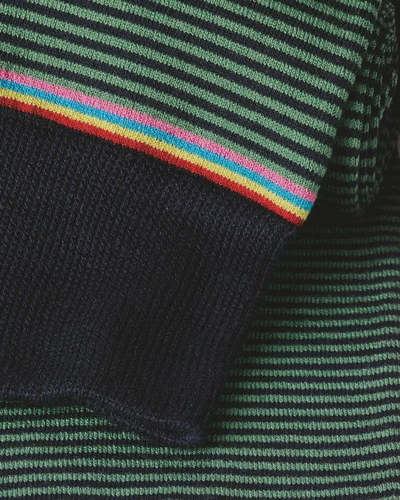 זוג גרביים - Navy And Green Stripe Socks
