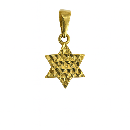 תליון מגן דוד מחוספס בזהב צהוב 14 קראט