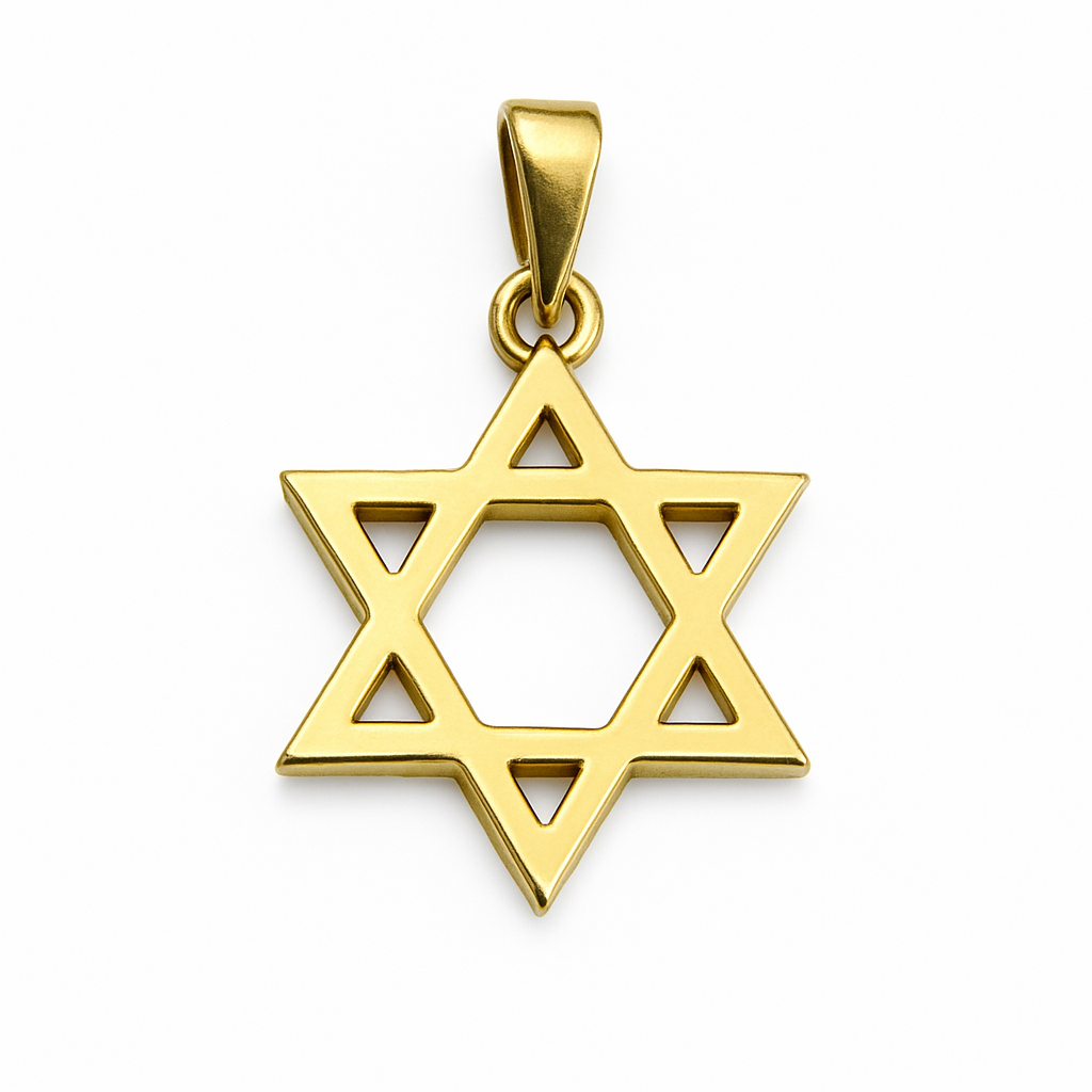 תליון מגן דוד פתוח בזהב צהוב 14 קראט