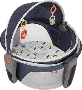 עריסת שינה ניידת Fisher Price כולל לול מתקפל עם גגון