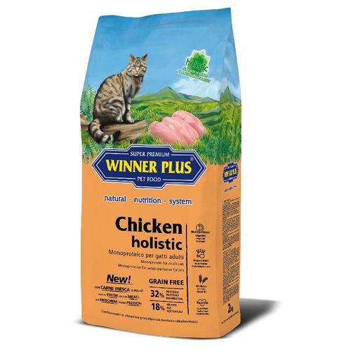Winner Plus Chicken Holistic לחתולים בוגרים – מזון Super Premium Grain Free | 2 ק״ג