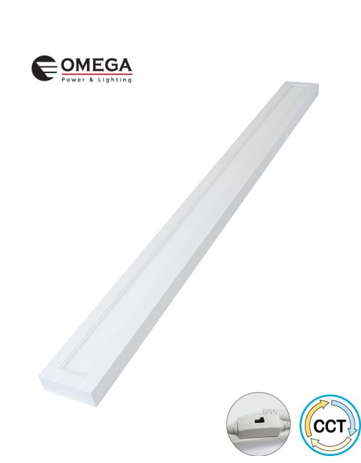פאנל לד על הטיח 50W מסגרת לבנה גוון אור משתנה 10X120 CCT אומגה