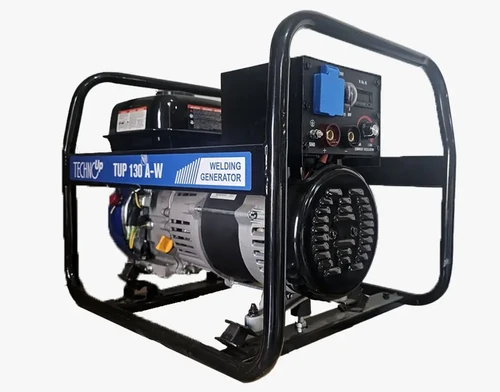 גנרטור ריתוך TECHNUP TUP 130 A-W עם מיכל דלק עליון, מנוע מקורר אוויר ושלדת הגנה מלאה לשימוש מקצועי