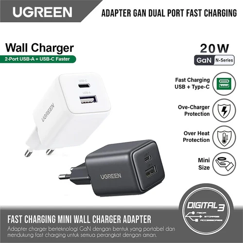 מטען קיר מהיר UGREEN 20W USB C טעינה מהירה