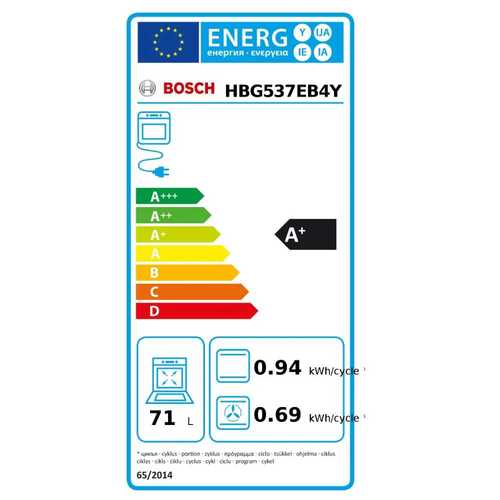 תנור בנוי 71 ליטר Bosch HBG537EB4Y Serie 6 שחור | גרמניה