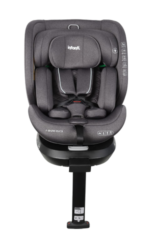 כיסא בטיחות ובוסטר מסתובב I-ELITE 360º מלידה ועד גיל 8 בתקן i-Size עם ריפוד מלאנג' מנדף זיעה - אפור