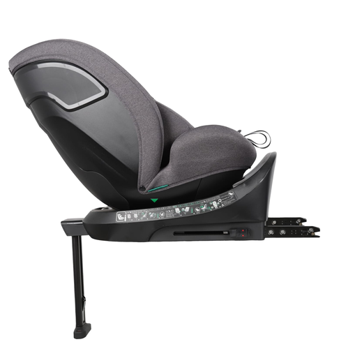כיסא בטיחות ובוסטר מסתובב I-ELITE 360º מלידה ועד גיל 8 בתקן i-Size עם ריפוד מלאנג' מנדף זיעה - אפור