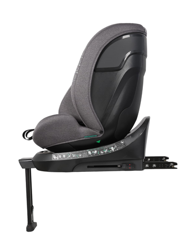 כיסא בטיחות ובוסטר מסתובב I-ELITE 360º מלידה ועד גיל 8 בתקן i-Size עם ריפוד מלאנג' מנדף זיעה - אפור