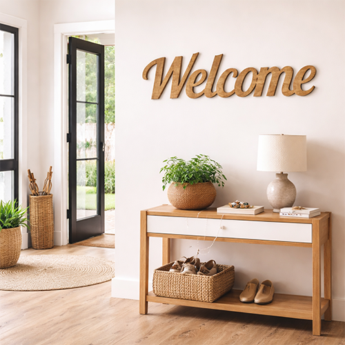 שלטי עץ מעוצבים | דגם "Welcome"