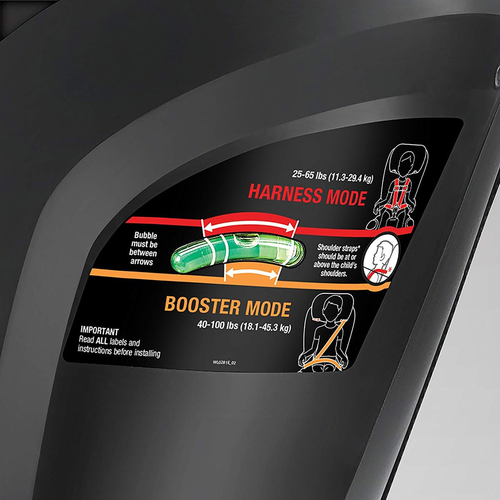 כסא בטיחות משולב בוסטר מיי פיט MyFit בד ClearTex ללא מעכבי בעירה - שחור/אפור Shadow