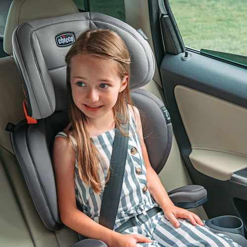 בוסטר קידפיט קלירטקס פלוס Kidfit Cleartex Plus עם ריפוד נטול כימיכלים, איזופיקס ומתקני כוס גמישים - אפור Drift