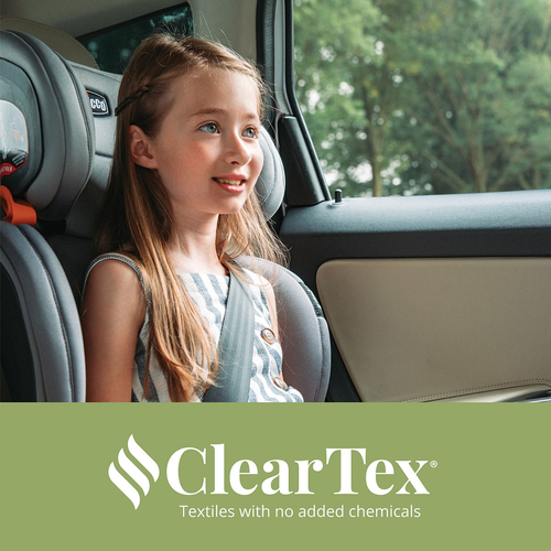 בוסטר קידפיט קלירטקס פלוס Kidfit Cleartex Plus עם ריפוד נטול כימיכלים, איזופיקס ומתקני כוס גמישים - אפור Drift