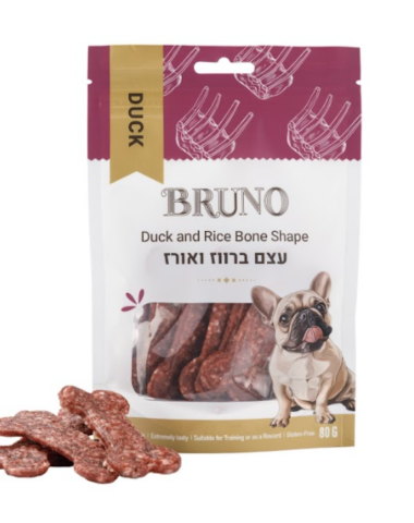 חטיף לכלב ברונו חטיף עצם ברווז ואורז 80 גרם