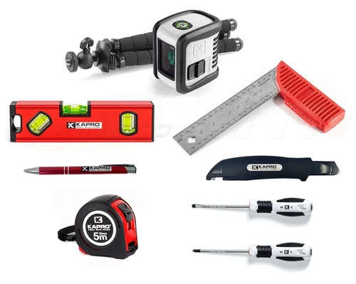 ערכת פילוס, מדידה והתקנה + מזוודת נשיאה KAPRO Pro All In One קפרו אול אין