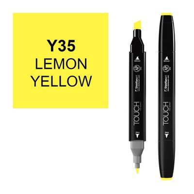 טוש דו צדדי Touch -Lemon Yellow Y 35