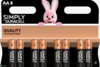 8 סוללות AA אלקליין Duracell Simply