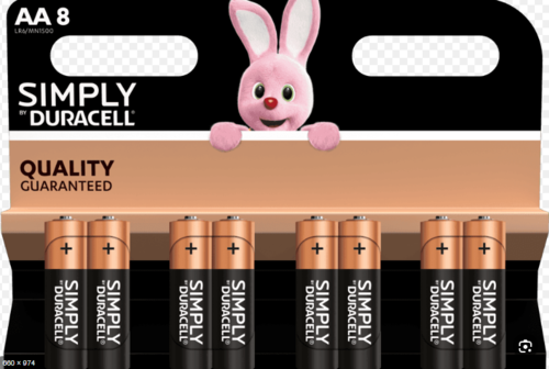 8 סוללות AA אלקליין Duracell Simply